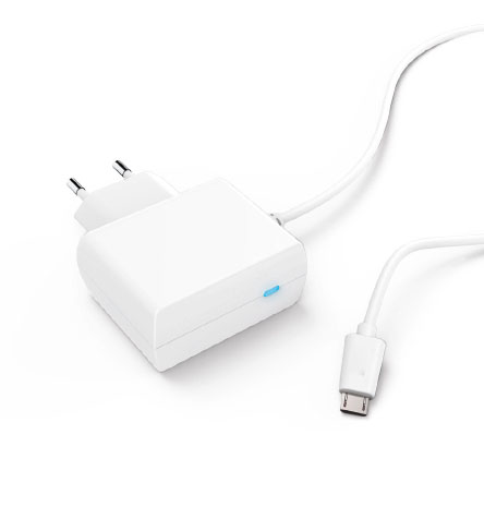 TA-112W Wall charger with captive cable micro USB plug(WHT)