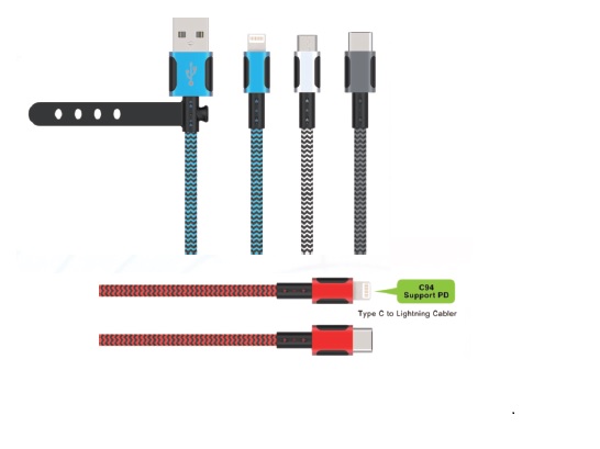 USB C to Lightning Cable - Blue Color